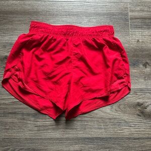 Red women’s athletic shorts